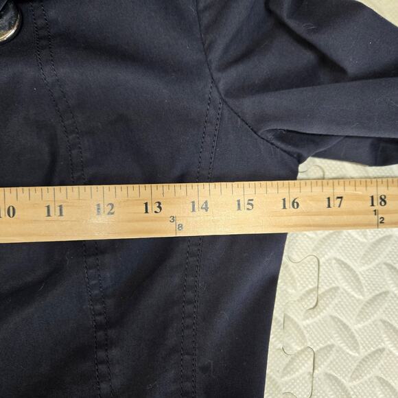 Burberry London Lightweight Military Jacket Women 4 XS Navy Blue Preppy Academia - Picture 11 of 12